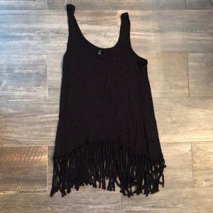 Jessica Simpson Black Fringe Top